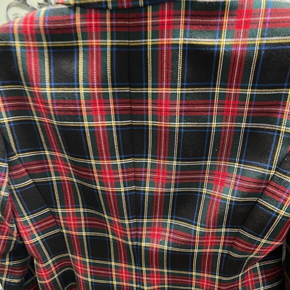 Tommy Hilfiger Red Plaid Women's Blazer Size 4 #MC056 - Picture 4 of 5